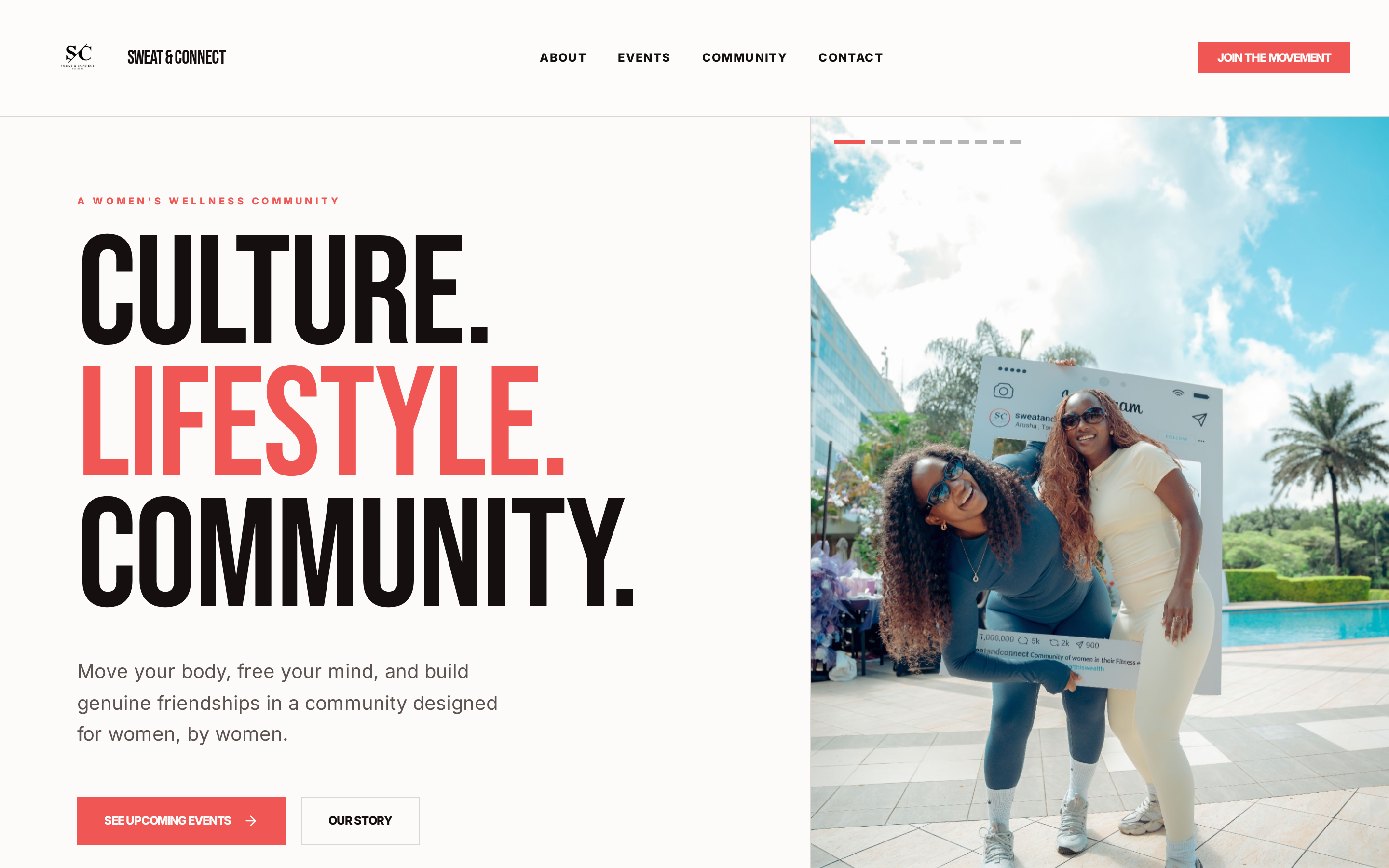 Sweat & Connect website